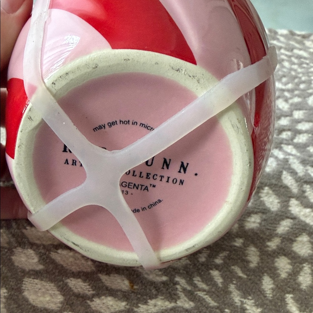 Rae Dunn Red and Pink Striped Ceramic Nesting Bowls - Picture 3 of 4